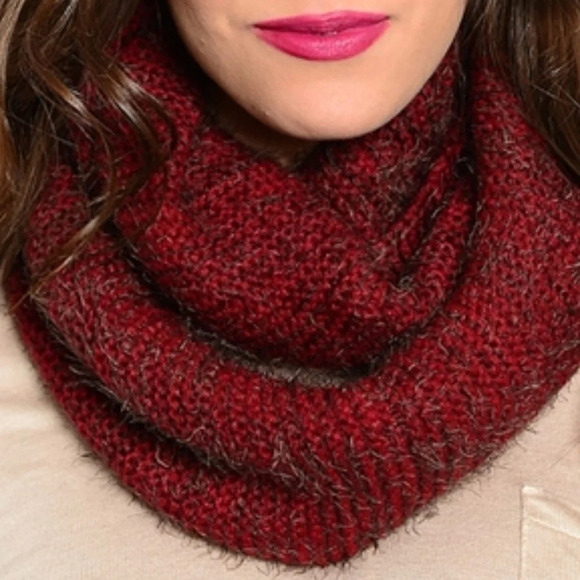 FUZZY KNIT INFINITY SCARF - Picture 1 of 3